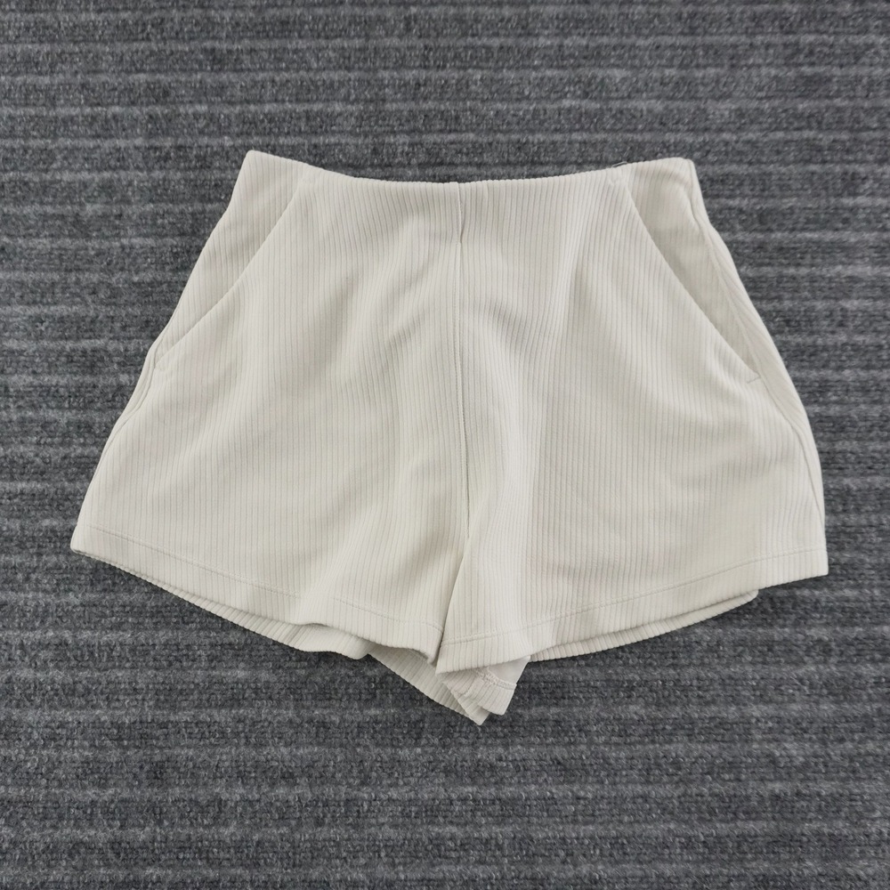 Lululemon Ribbed Softstreme Shorts Womens 4 Bone White High Rise Athletic 2"